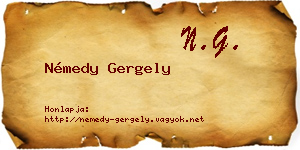 Némedy Gergely névjegykártya